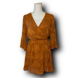 Allison & Kelly Marigold Flare Sleeve Ruffle Mini Dress